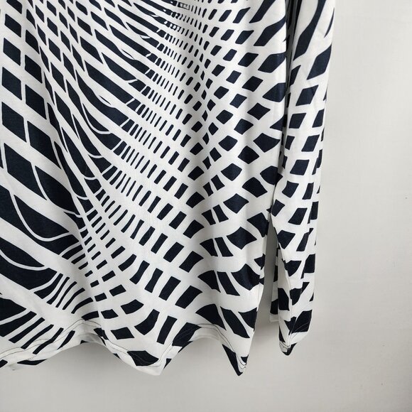 Ouku Shirt Mens XL Black White Geometric Print L/S Pullover NWT - Picture 4 of 7